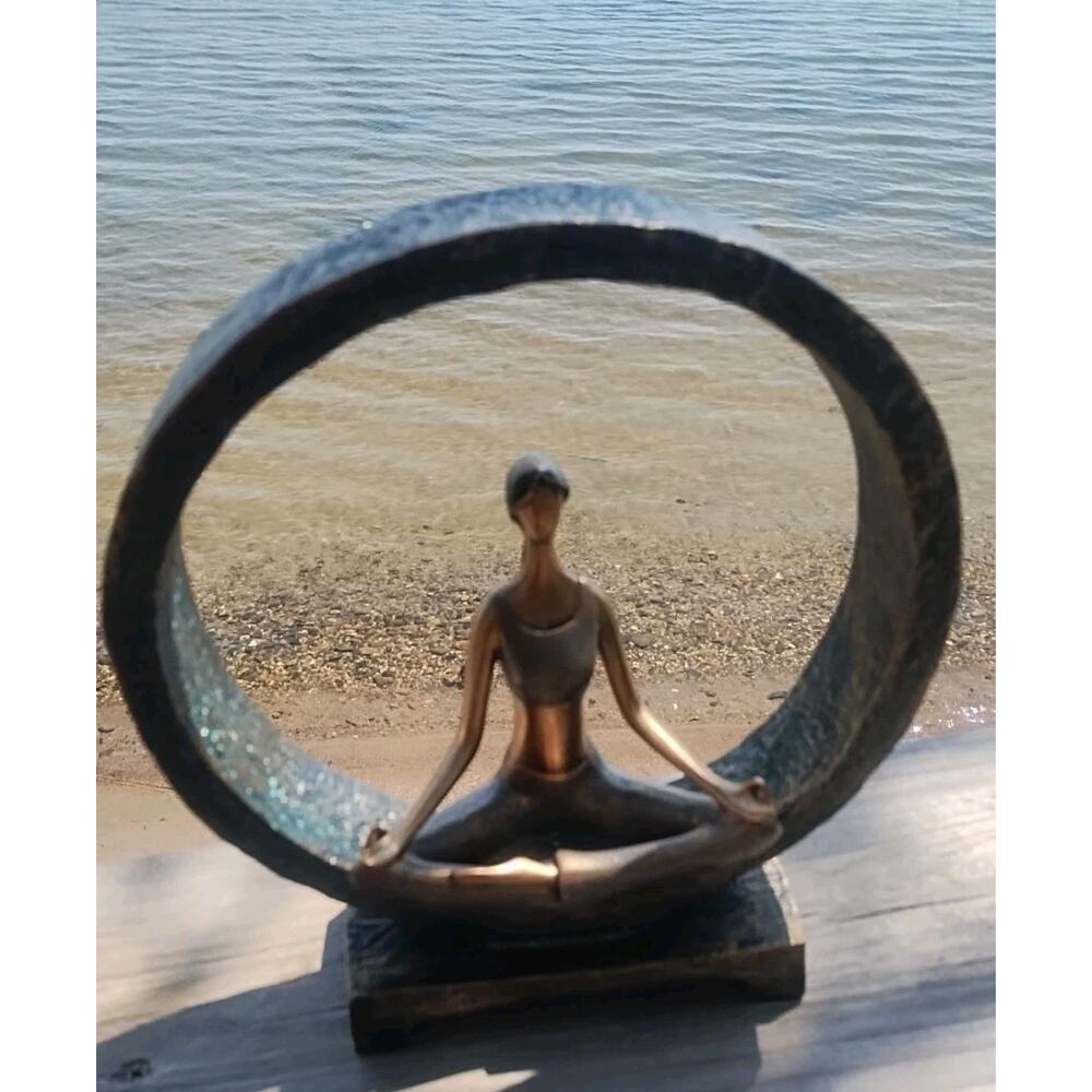 Pier 1 Circle of Life Yoga Meditation Health Wellness Statue Figurine Heavy Spa